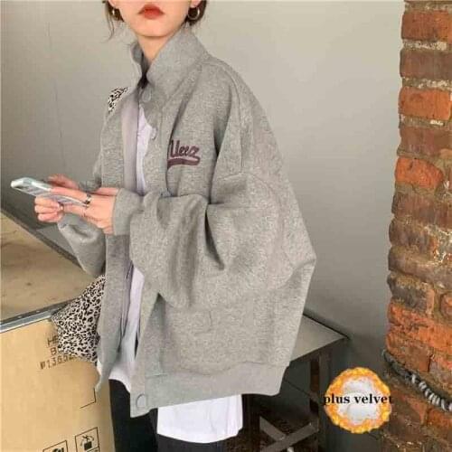 Womens Coat Long Sleeve Sweater Jacket Casual Autumn Winter Loose Retro Coats Print Button Thickening Womens Oversize Jacket