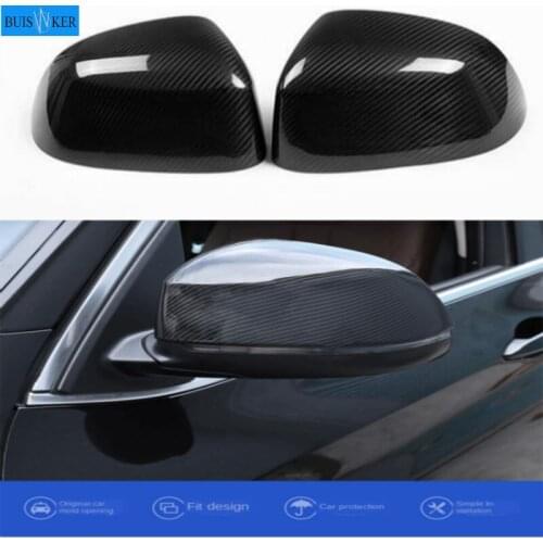 1 Pair Horn Shape Glossy Black / Carbon fiber Rearview Replacement Side Mirror Covers For BMW X3 G01 X4 G02 X5 G05 X6 G06 2018