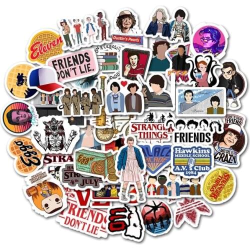 10/50 Pcs/Lot Stranger Things Cartoon Stickers Guitar Luggage Laptop Skateboard Suitcase Classic Waterproof Kids Sticker Toys