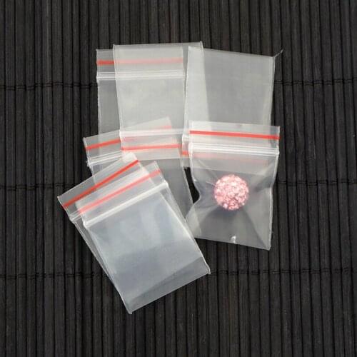 2.5x2.8cm 0.2mm Thick Jewelry Ziplock Zip Zipped Lock Reclosable PE Plastic Poly Clear Bags 100pcs/lot Drop Shipping