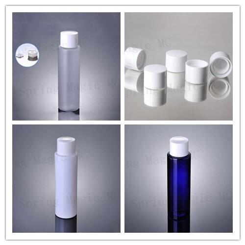 200ML Frosted/WHITE PET Plastic Bottle With Double White Plastic Cap,Empty Cosmetic Containers,Water/Cleansing/Moisturizer Case