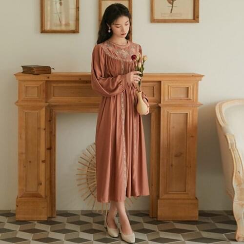 2020 new fashion womens clothing O-Neck Full Vintage dresses women dress