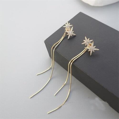 2021 Fashionable long tassel earrings inlaid Zircon female Crystal from Swarovskis 925 silver needle Fit Women For Party