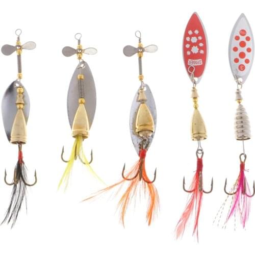 5pcs Heavy Weight Metal Hard Bait Spoon Fishing Lure Spinnerbait Bass Trout Salmon Lure for Freshwater/Saltwater Dropshipping