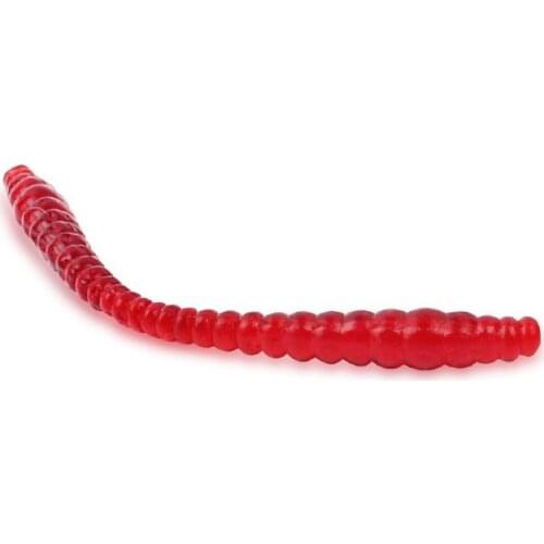 50pcs fishing lures Smell red worm soft bait 5.5cm 0.4g Luminous worms hot lures Simulation Earthworm red Worms fishing takcle