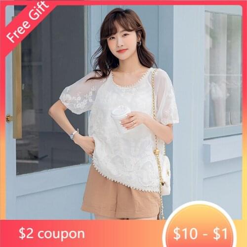 687# Summer Chic Ins White Lace Maternity Nursing Blouses+ Wide Leg Belly Shorts Sets Suits Clothes for Pregnant Women Pregnancy