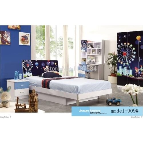 909 Bedroom home furniture bed wardrobe desk nightstand swivel chair hatstand hatrack furniture set