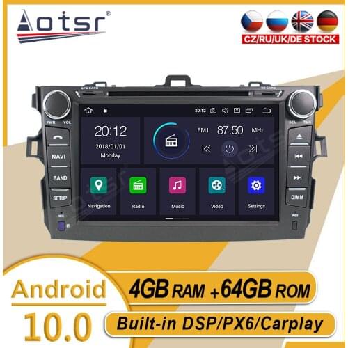 64GB For Toyota Corolla 2007 2008 2009-2013 Car Stereo Multimedia Player Android GPS Navi Auto Audio Radio Carplay PX6 Head Unit