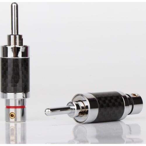 BA1440 High Quality Carbon Fiber Series Rhodium Plated Banana Connector For Speaker Wire DIY