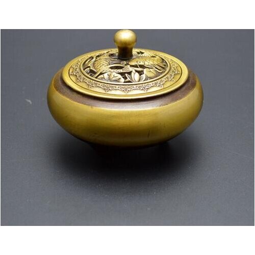 China Temple Buddhism Joint carve double fish lotus xuande oven Bronze brass burner incense Censer decorat AAAAAA Free shipping