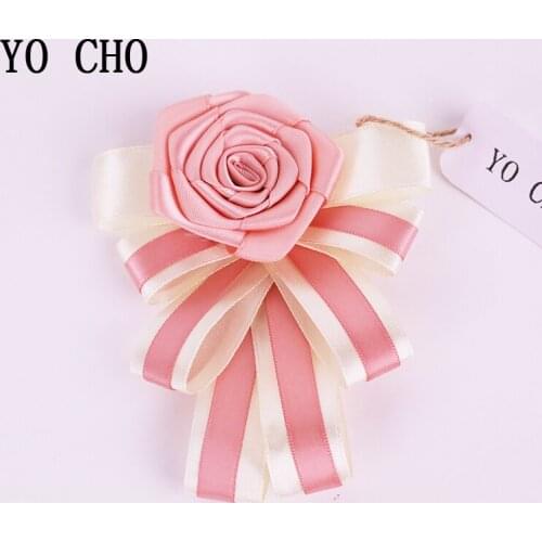 YO CHO Creative 4 Colors Satin Wedding Corsage Boutonniere Groom Wedding Flowers Boutonniere Brooch Flower Pin Quinceanera Prom