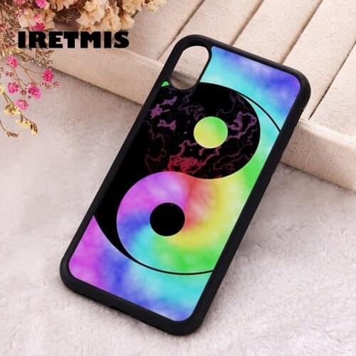 Iretmis 5 5S SE 2020 Phone Cover Case for iPhone 6 6S 7 8 Plus X Xs XR 11 12 Mini Pro Max Silicone TPU Rainbow Tie Dye Yin Yang
