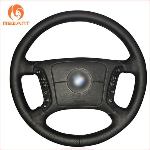 MEWANT Black Artificial Leather Car Steering Wheel Cover for BMW E46 318i 325i E39 E53 X5 Interior Accessories Parts