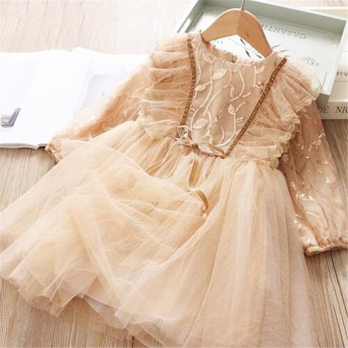 Baby Long Sleeve Dress for Girl Princess Children Costume School Wear Kids Party Dresses Girls 3 4 5 6 7 8 Years Casual Clothes