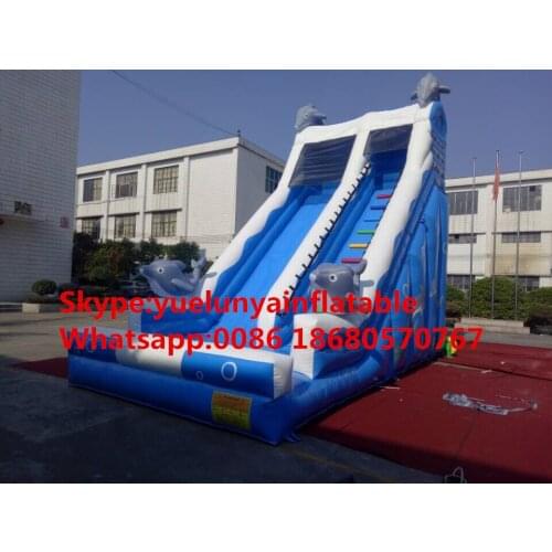 Factory direct inflatable castle slides large obstacles Animal slide castle combination Dolphin slide KY-709