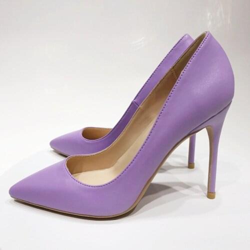 Purple 12cm pumps stiletto shallow pointed toe sexy shoes party nightclub models women shoes 8cm 10cm high heel YG043 ROVICIYA