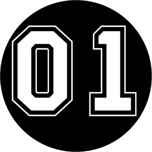 CS-10233# number 01 in round border funny vinyl car sticker reflective waterproof car decal stickers on truck bumper rear window