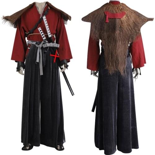 Adult Men Games Ghost Cosplay Costume Jin Stage Performce Clothing Halloween Party Outfit Full Set With Shoes