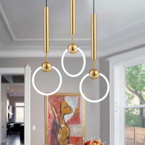 Modern gold chandelier lighting LED ring chandeliers for living room dining room bedroom restaurant luminaires suspensions