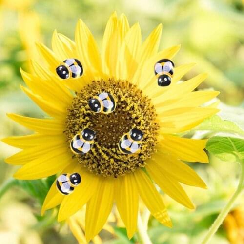 Yellow Imitation Bee Mini Adhesive Wood Sticker Festival DIY Gifts Lamp Decoration Wedding Wall Handmade Home Childrens Pa C5Z2