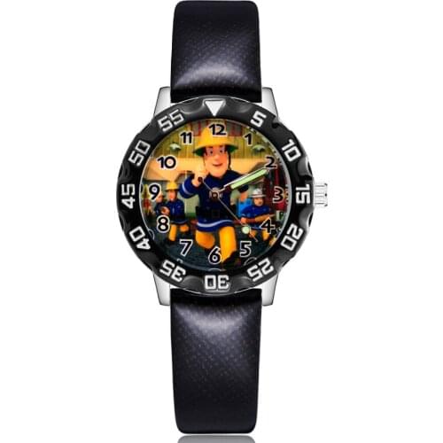 Fashion Pretty Cartoon Style Children Kids Student Girls Boys Quartz Leather Wrist Watches Clcok JM204