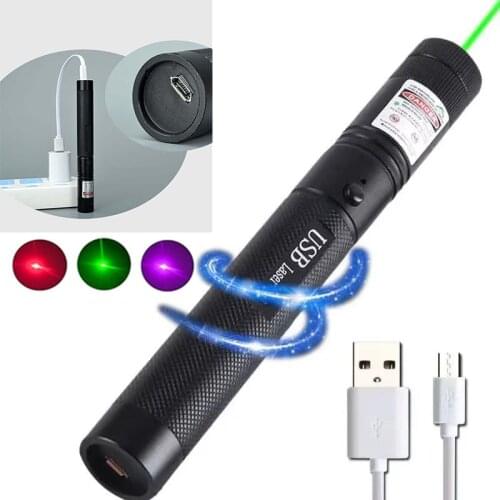 Powerful laser pointer high-power ultra-long radiation green military burning red purple laser pointer USB rechargeable cat toy