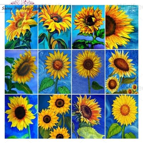 Sunflower Diamond Painting Cross Stitch Kit 5D DIY Diamond Embroidery Floral Diamond Picture Wall Decoration Hobby Handicraft