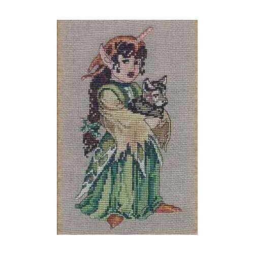 Top Quality popular lovely counted cross stitch kit little girl and cat kitty kitten fairy Nimue NIUM