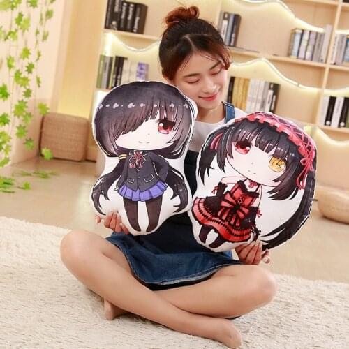 Anime Plush Pillow Anime Date a Live Tokisaki Kurumi Stuffed Dolls Cartoon Print Cosplay kawaii Pillows Toys