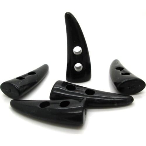 50Pcs Black Horn Buttons Sewing Button for Garment Crafts Scrapbooking Horn Button for Kids DIY Accessory Resin Sewing Buttons
