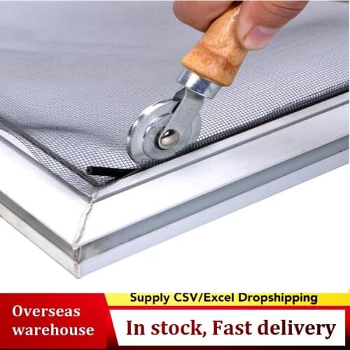 Wooden Handle And Steel Wheels Rolling Tool For Double Window Installation Hand Spline Roller Household Durable Screen Door