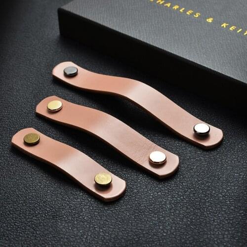 Pink leather Handles leather drawer pulls leather cabinet handles leather shoe cabinet handles leather furniture handles