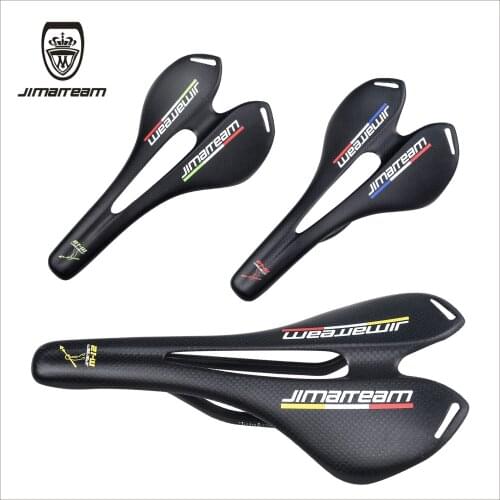 2021 New JIMAITEAM Full Carbon Fiber Bicycle Saddle Mountain Bike Road Cushion Titanium Arch Saddle Bright Curved Bicycle Mat