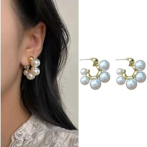 Big Pearls Dangle Earrings For Women Girls Elegant Luxurious French Baroque Boho Style Earrings Wedding Party Fashion Jewelry
