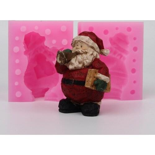WC011 Silicone mold 3D Xmas Santa Claus furnishing article diy Resin clay plaster decoration craft mould fondant cake tool