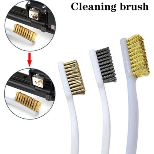 Brass Copper Wire Toothbrush Steel,Nylon Brush Plastic Handle For Hot Nozzle Block Hotend 3D Printer Cleaner Tools Home Kits