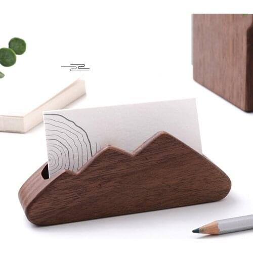 Solid Wood Business Card Storage Box Sffice Ornaments Personalized Creative Business Japanese Simple Desktop Decor Storager