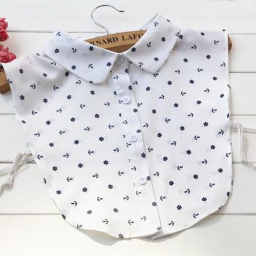 YSMILE Y Fashion Women Anchor Print Fake Collar Comfortable All Match Remove Shirt Sweater Decoration Detachable Cpllar For Lady