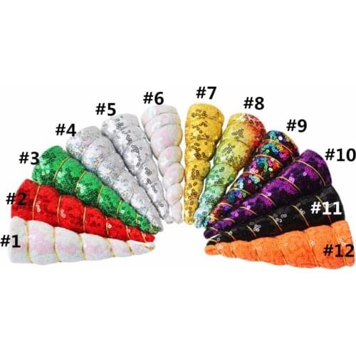 10pcs/lot , 5-5.5'' Sequins Unicorn Horn For Girls Unicorn Headbands Kids Unicorn Hair Band Hair Accessories