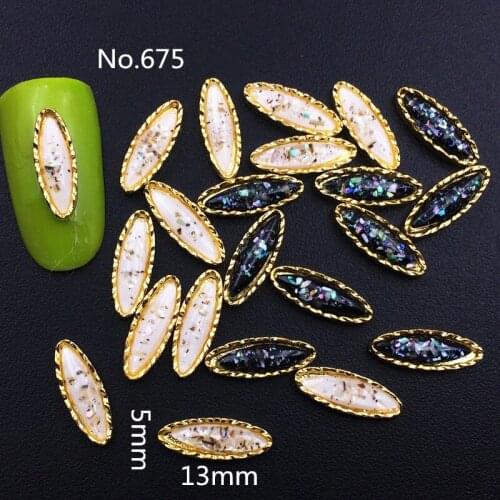 10pcs Japan 3D Nail Art Decoration Metal Nail Accessories Charm Alloy DIY Nail Styling tool Kawaii Fancy Leaf Style 5*13mm
