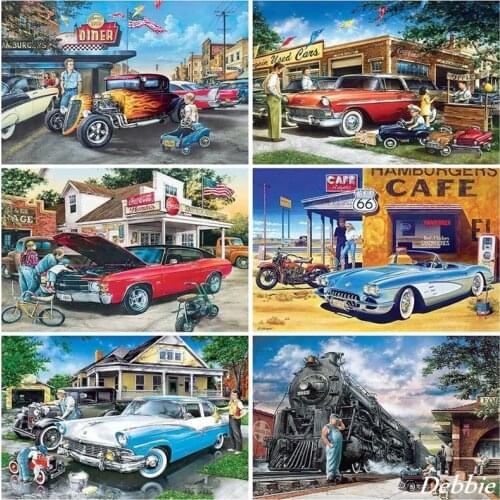 Full Square/Round Drill 5D DIY Diamond Painting Car Scenery Embroidery Cross Stitch Home Decoration Gift