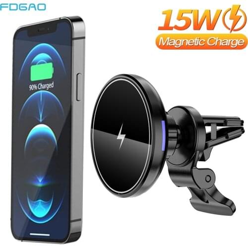 15W Magnetic Car Wireless Charger Mount Stand For MagSafe iPhone 12 Mini Pro Max Fast Charging Wireless Charger Car Phone Holde