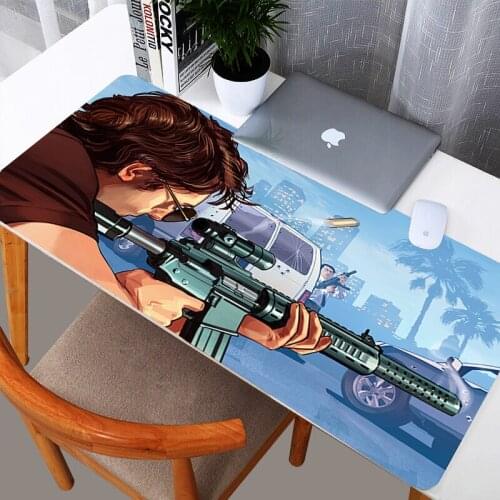 Gta Extra Large Gaming Mouse Pad Gamer Computer Big Mouse Mat Locking Edge Speed Mousepad Keyboard Desk Mat Natural Rubber