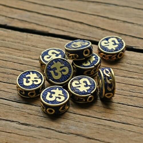 TZ-F05 Nepal Handmade Beads Tibetan Colorful Clay Round Beads Pendant Accessories Diy Beads for Jewelry Making