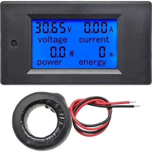 AC 80-260V 20A Digital LCD Voltmeter Ammeter Panel Power Energy Meter Blue Backlight Dual Measuring AC Voltage Current Max
