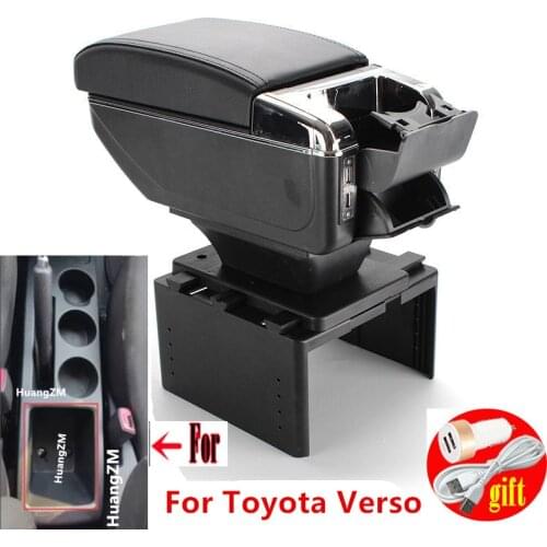 For Toyota Verso Armrest box Interior Parts special Retrofit parts Car Armrest Center Storage box with USB LED
