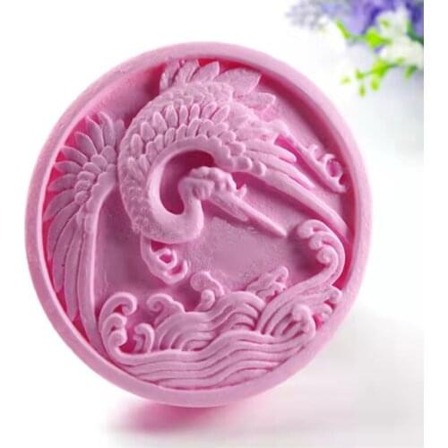 Free shipping !! red-crowned crane shape soap mold for decorative soap making , softer silicone mould