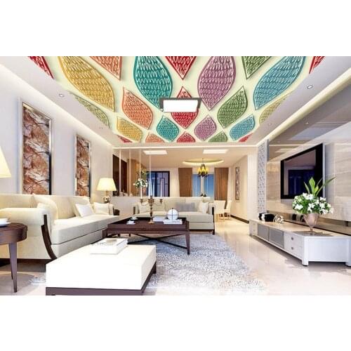 Photo Wallpaper 3D Mural Ceiling Wallpaper Abstract leaves 3D Wallpaper For Living Room Decoration Ceiling Murals Wallpaper