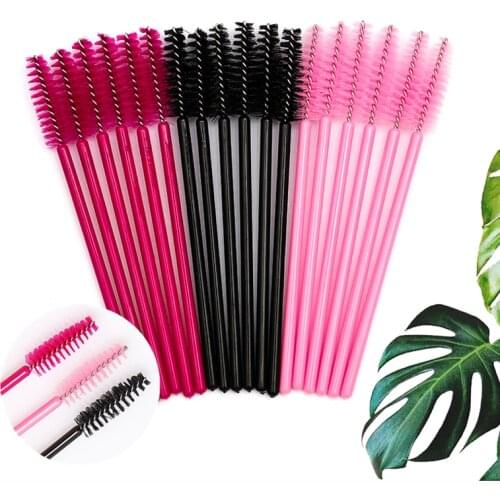 50Pcs/lot Nylon Good Quality Disposable Eyelash Cosmetic Brush Eyebrow Brush Applicators Mascara Wands Eyelash Extension Tool