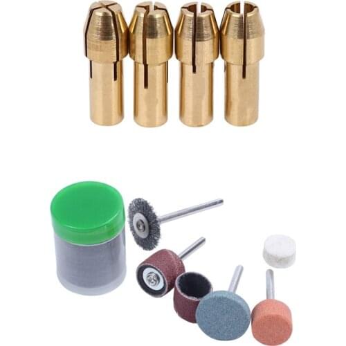 4Pc Rotary Multi Tool Collet Nut Kit Set & 105Pcs Rotary Power Drill Multi Function Tool Grinding Sanding Polishing Disc